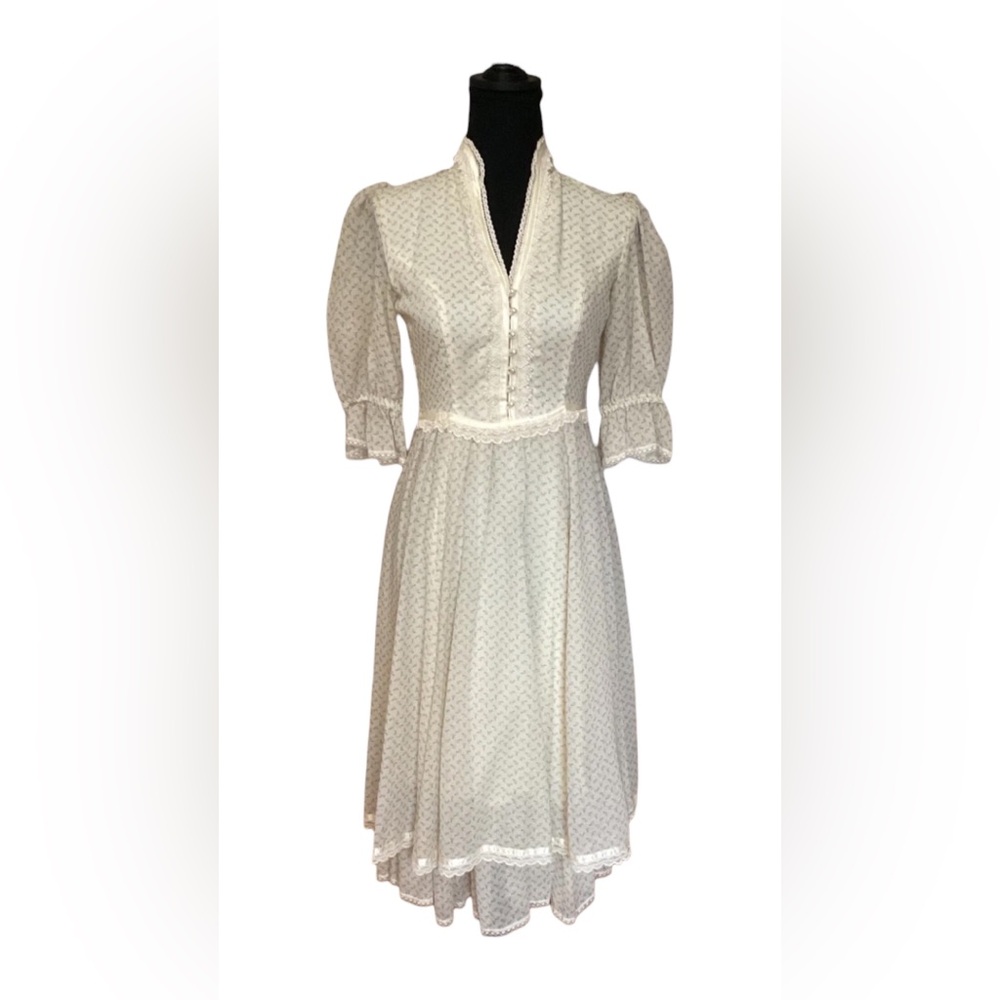 VTG 70s Gunne Sax by Jessica Calico prairie Lace  Midi Sundress Cottagecore Sz 5